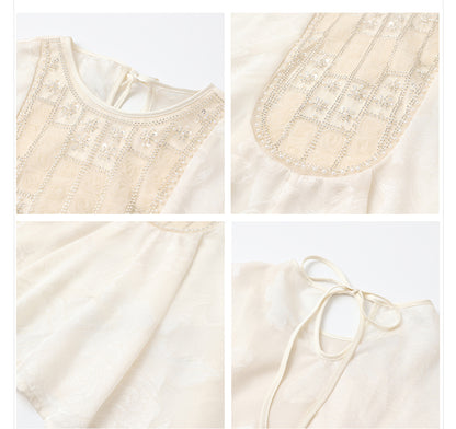 New Chinese Style Beaded Embroidered High-End Blouse for Women