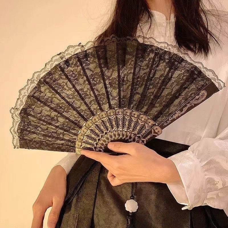 Hanfu Summer Folding Fan — Portable Mamian Skirt Dance Bamboo Fan