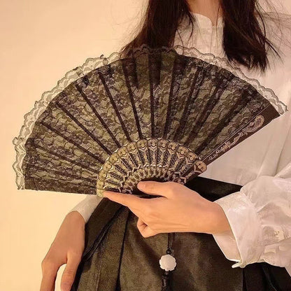 Hanfu Summer Folding Fan — Portable Mamian Skirt Dance Bamboo Fan