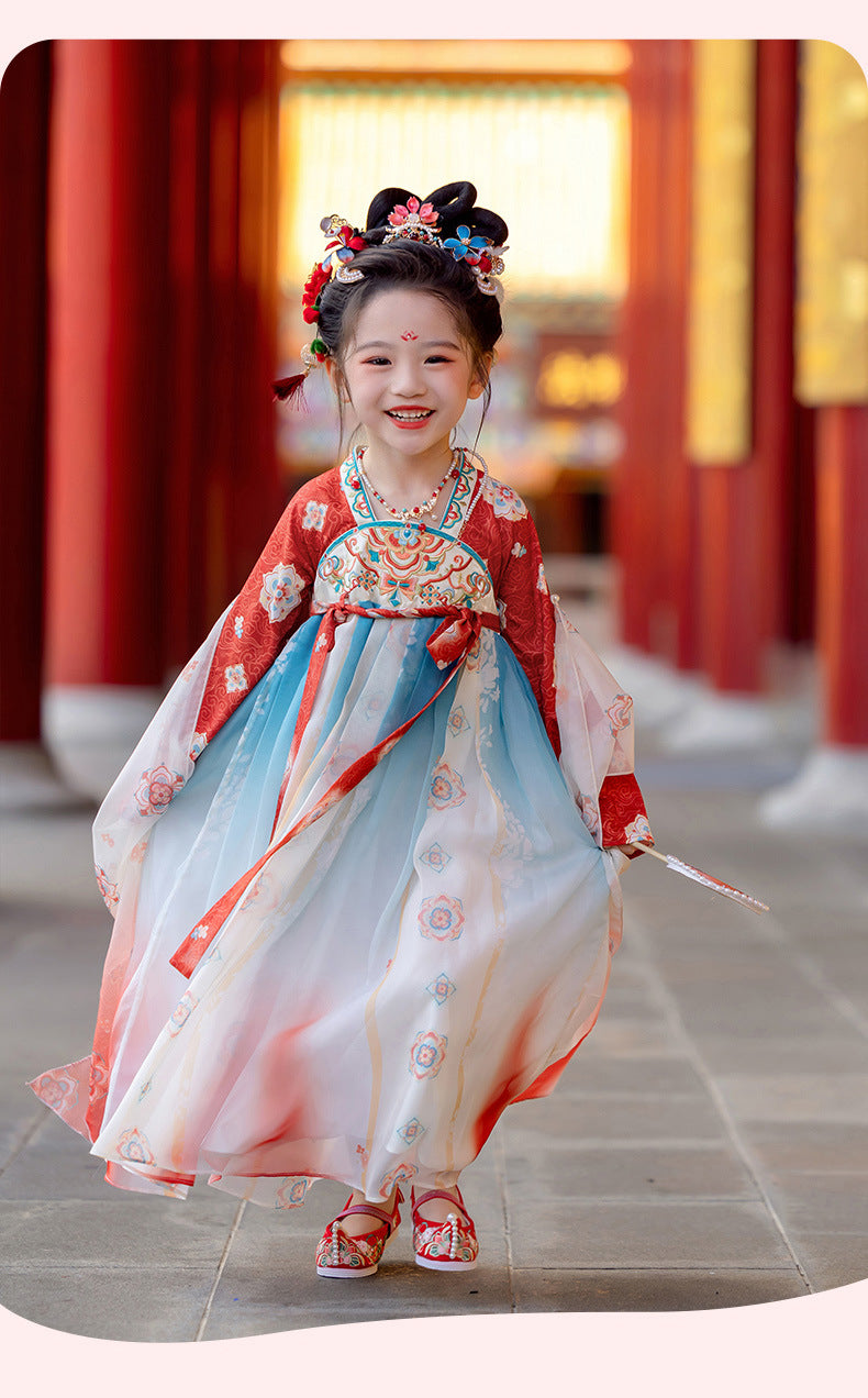 Girls’ Spring Autumn Hanfu | High-End Fairy Ru Skirt National Style Dress