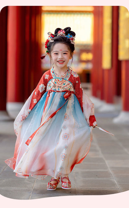 Girls’ Spring Autumn Hanfu | High-End Fairy Ru Skirt National Style Dress