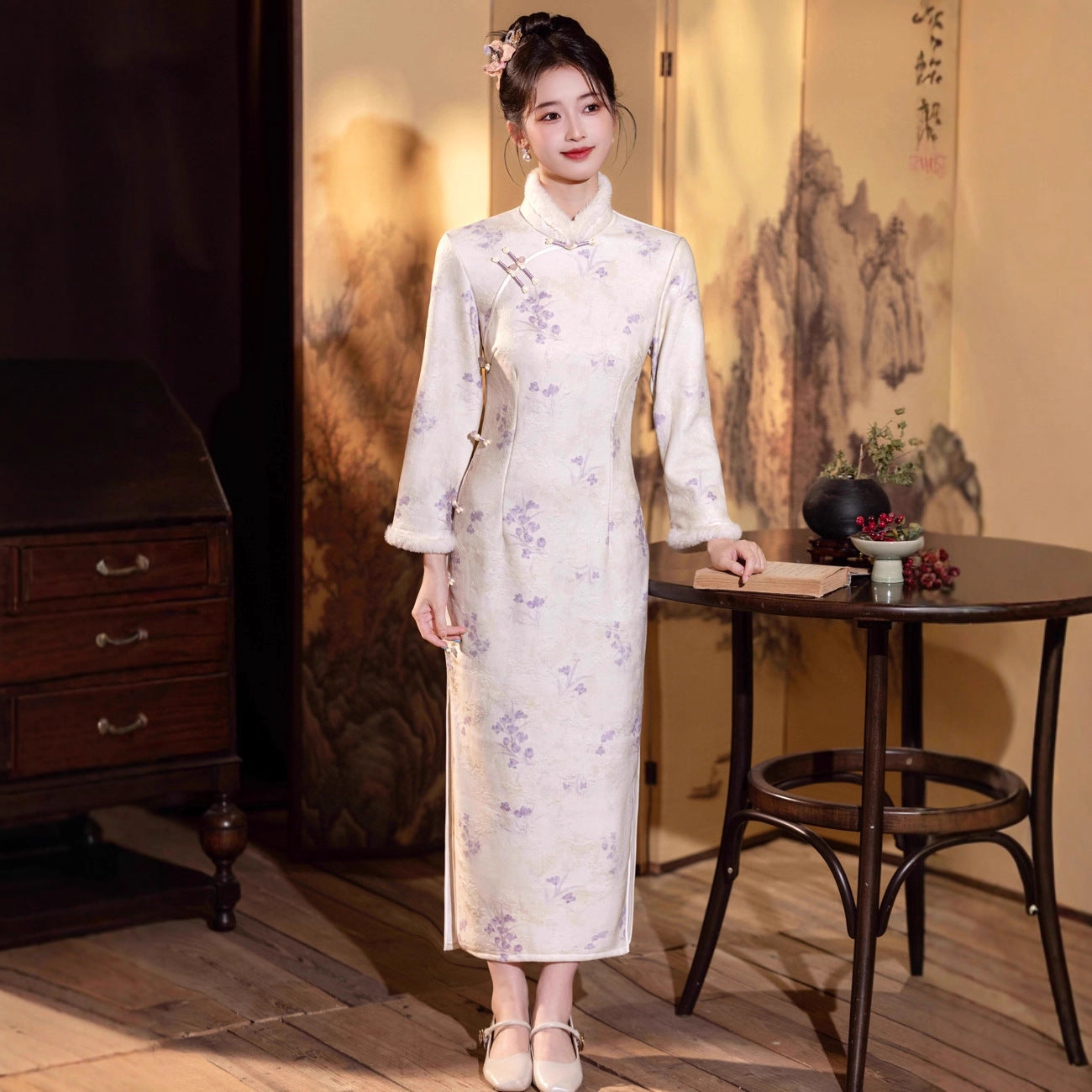 Elegant Improved Qipao – New Chinese Gentle Retro Winter Style