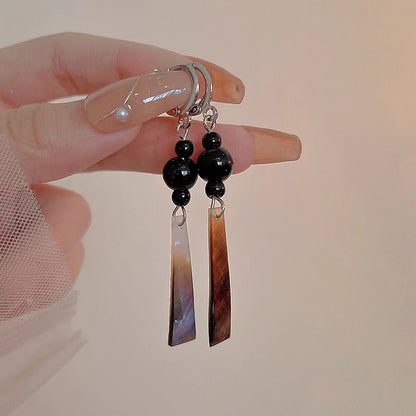 Long Black Earrings for Women — Ancient Style Chinese Ink Painting Earrings