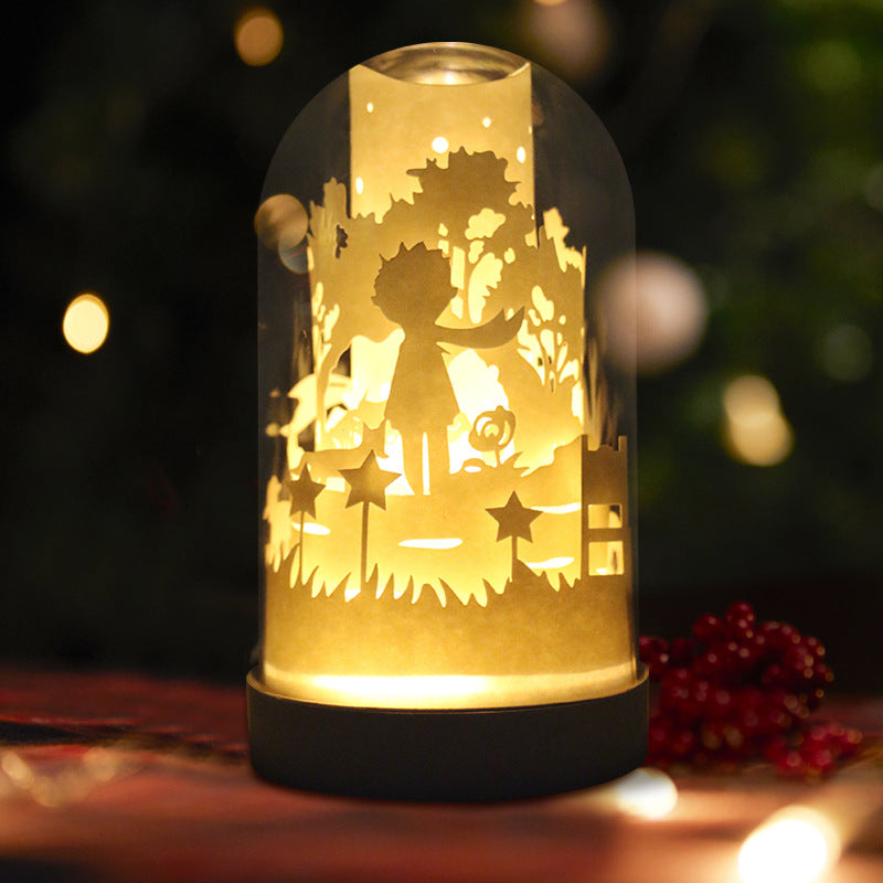 DIY 3D Paper Carving Lamp Handmade Panoramic Night Light