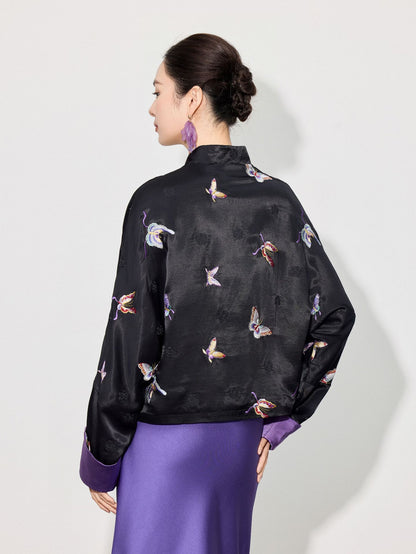 High-End Elegant Loose Fit Embroidered Blouse for Women