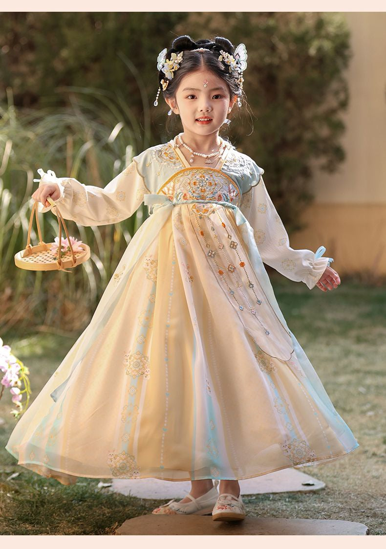 Girls’ Spring Autumn Hanfu Dress | Chinese Style Fairy Tang Suit Princess Outfit
