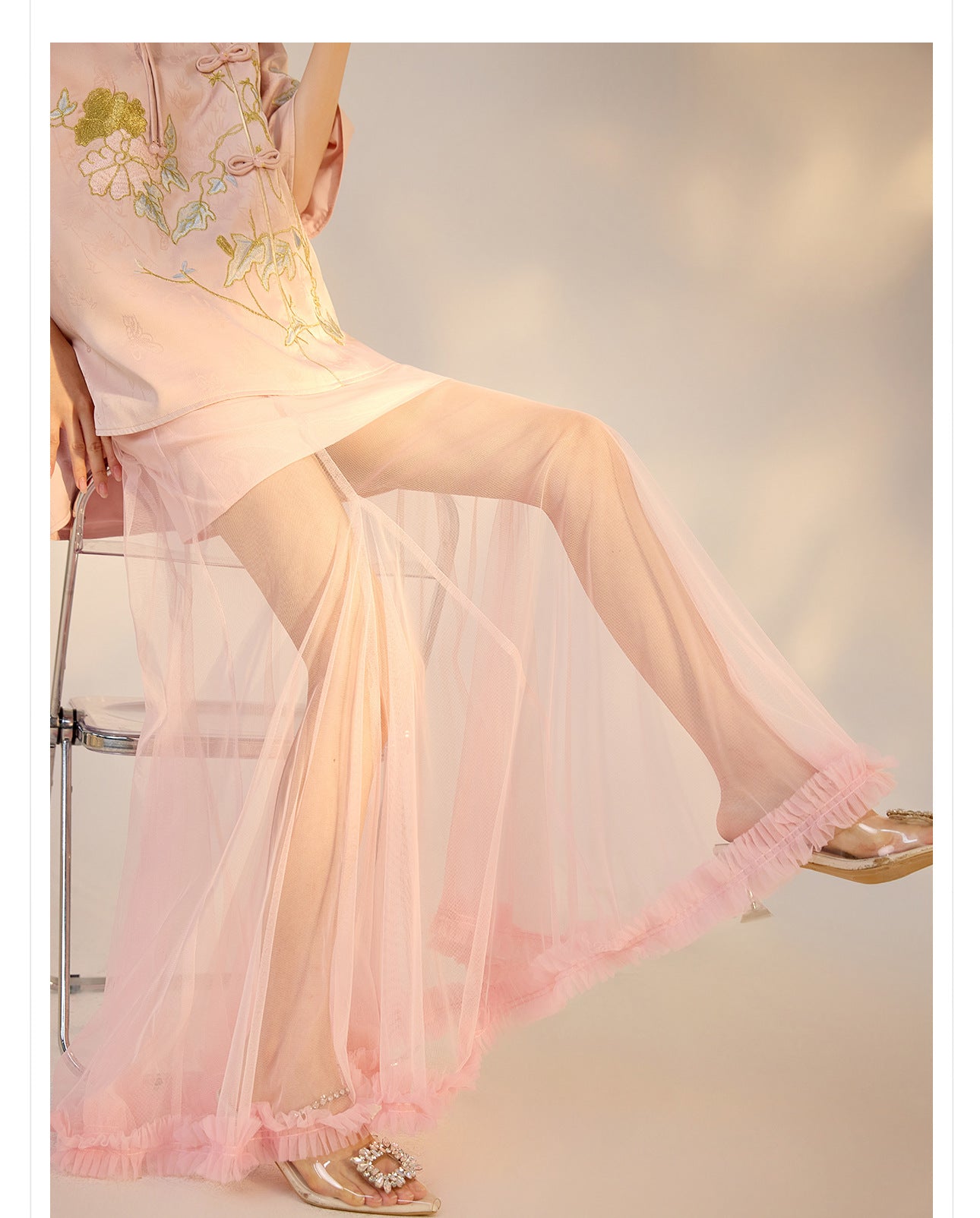 Summer New Chinese Style Embroidered Printed Top and Skirt Set