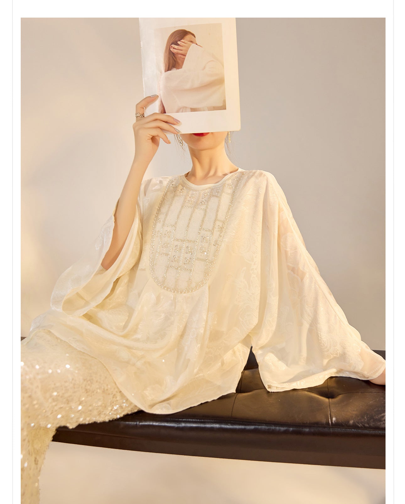 New Chinese Style Beaded Embroidered High-End Blouse for Women