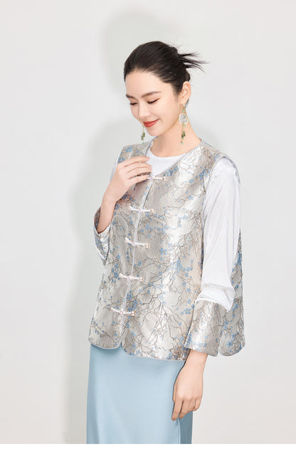 High-End Chinese Fashion Jacquard Vest Top
