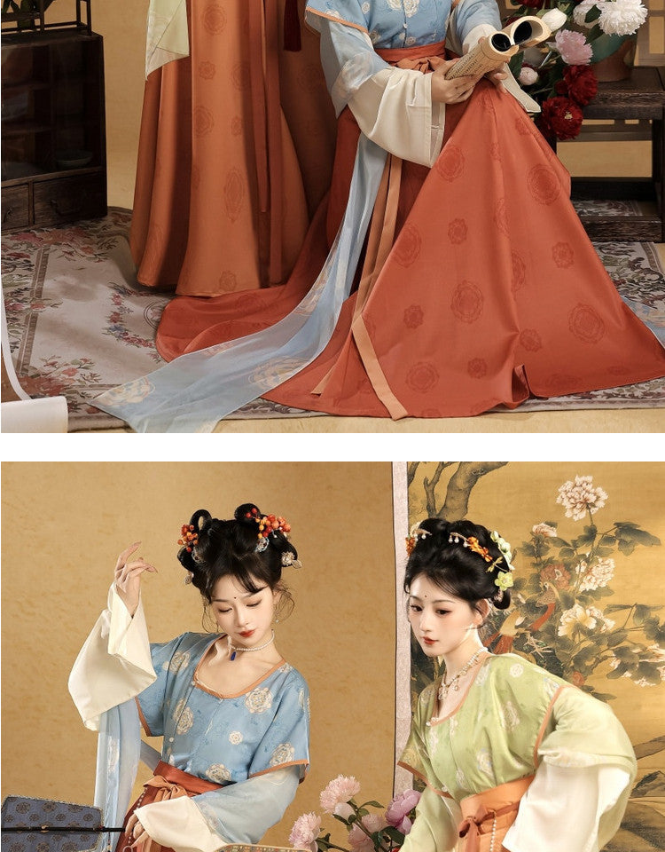 Tang Dynasty Hanfu Set — Beizi Shirt & Eight-Panel Waist Skirt