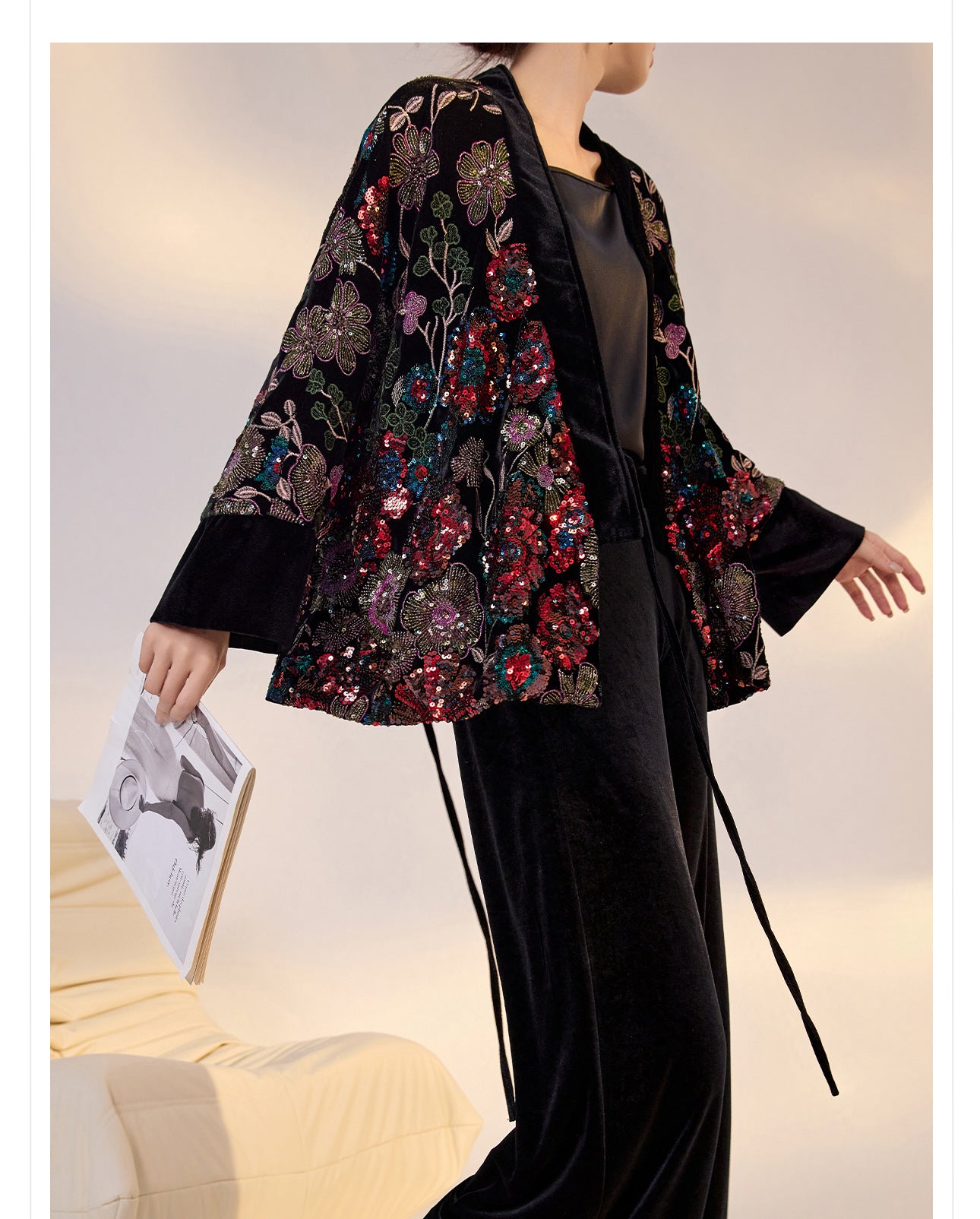 High-End New Chinese Style Embroidered Sequin Coat | Elegant National Top
