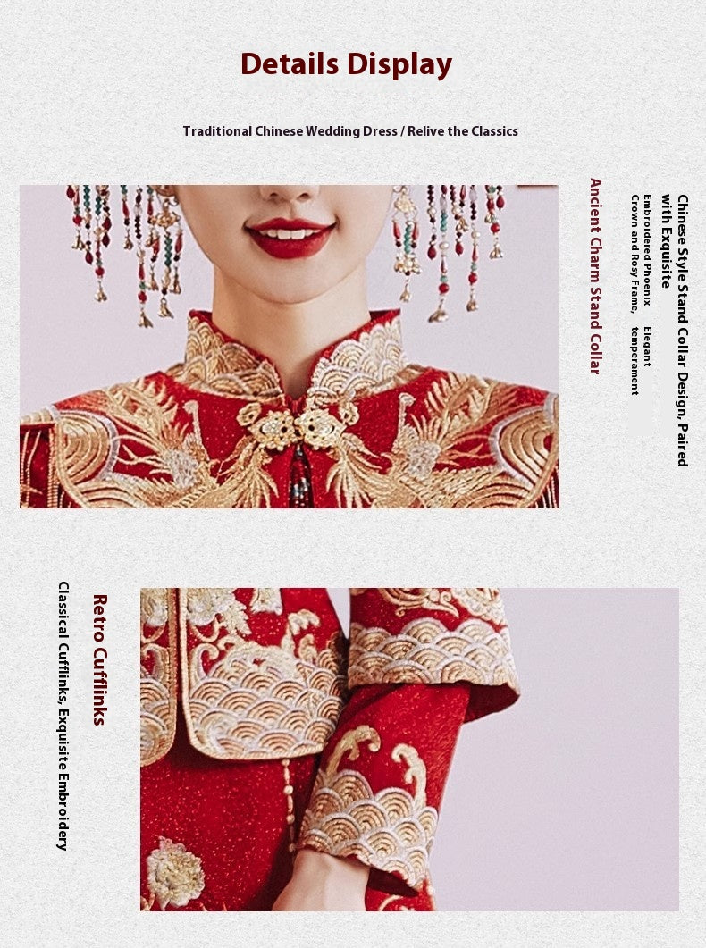 Chinese Wedding Dress Dragon Phoenix Xiuhe Bride & Groom Set