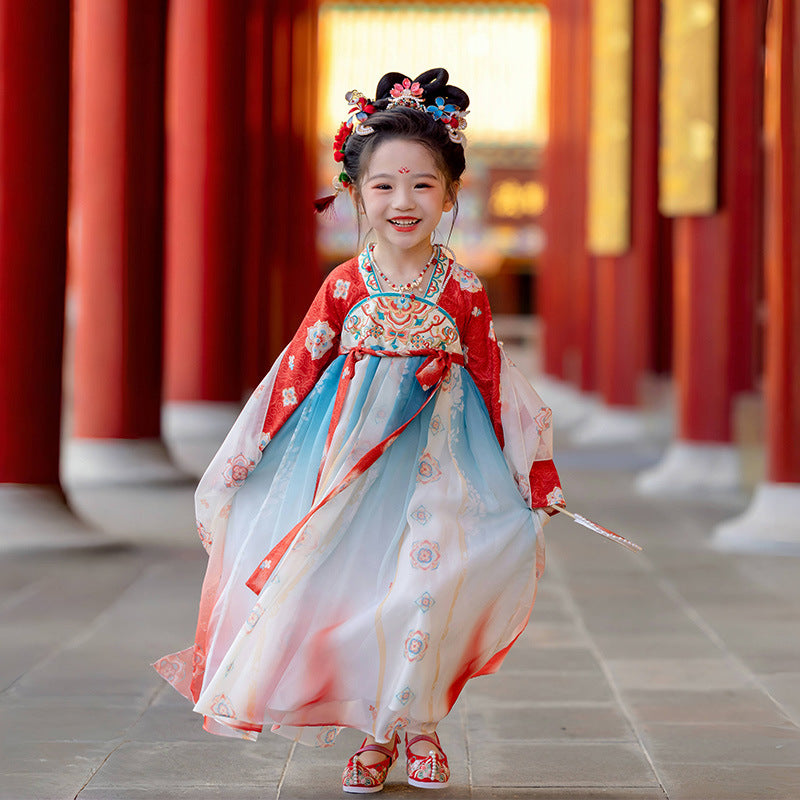 Girls’ Spring Autumn Hanfu | High-End Fairy Ru Skirt National Style Dress