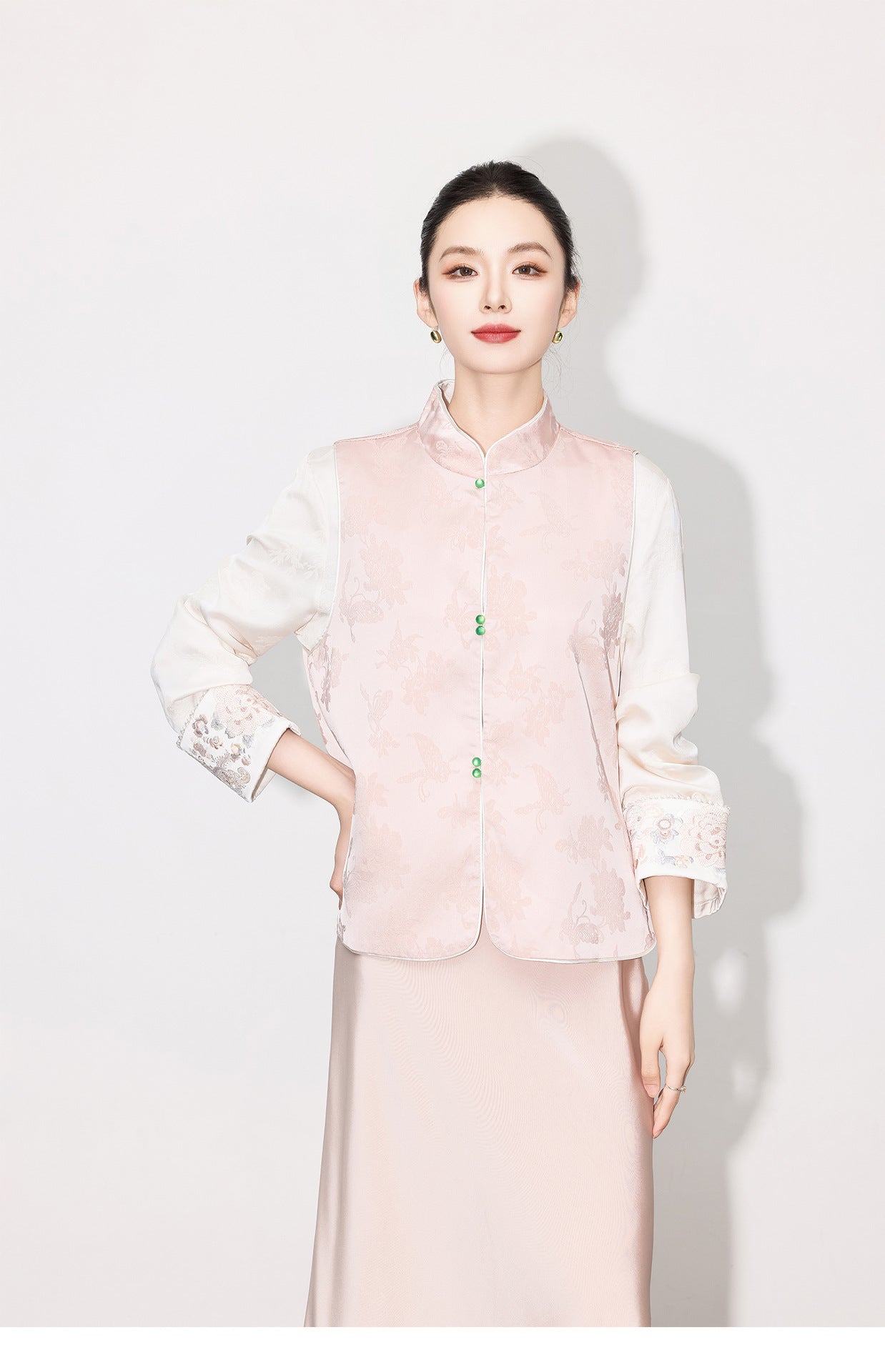 High-End Elegant Jacquard Vest Top for Women