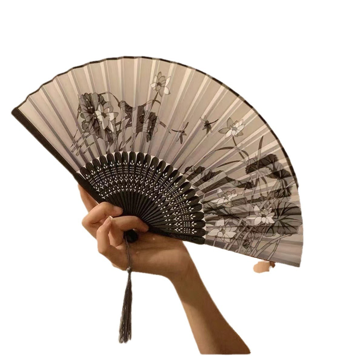 Hanfu Summer Folding Fan — Portable Mamian Skirt Dance Bamboo Fan