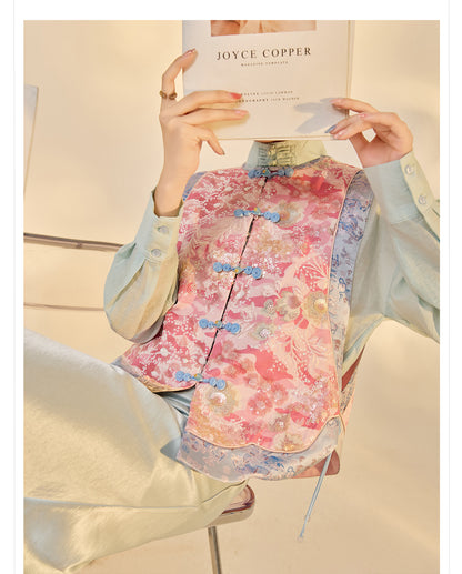 Jacquard Sequin Tank Top – Elegant National Style Women's Wear