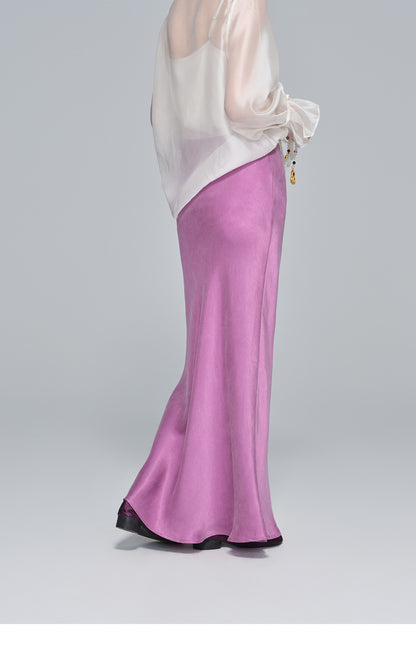 Elegant Light National Style Copper Ammonia Silk Skirt