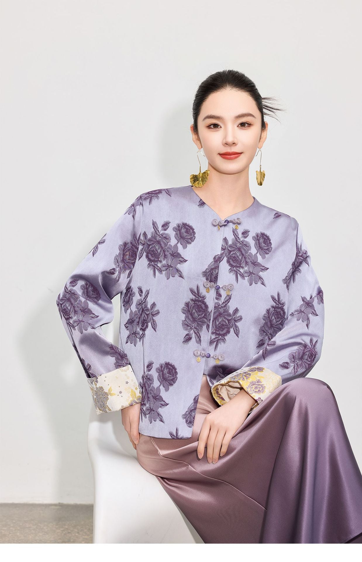 High-End Gradient Satin Mermaid Midi Skirt, Spring Design