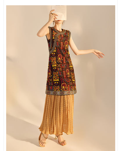 High-End Summer Dress for Women |New Chinese Style Embroidered Long Dress