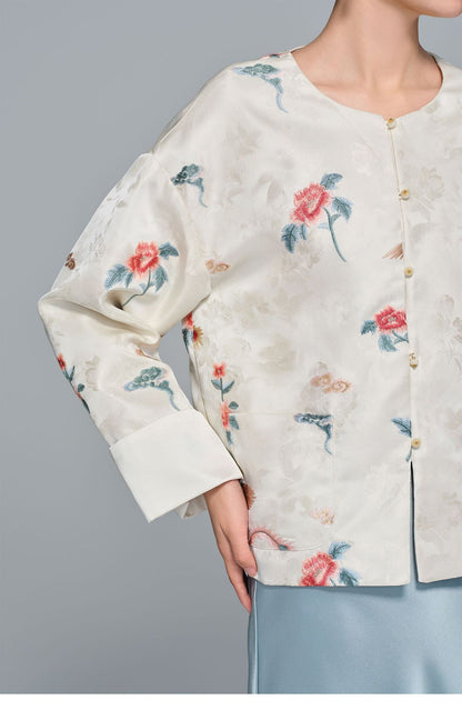 Elegant Loose Embroidered Jacket