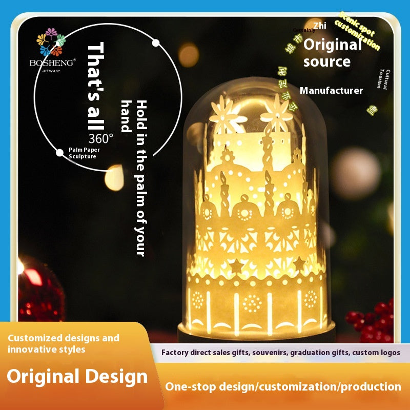 DIY 3D Paper Carving Lamp Handmade Panoramic Night Light