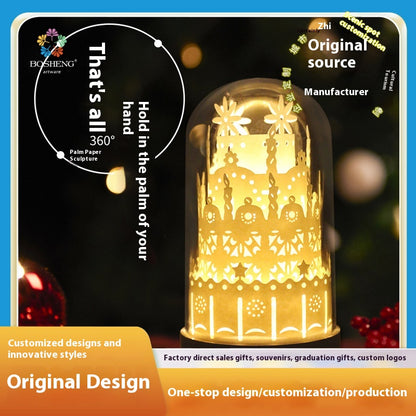 DIY 3D Paper Carving Lamp Handmade Panoramic Night Light