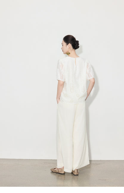 Elegant High-Waist Wide-Leg Summer Pants