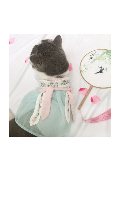 Lightweight Summer Pet Hanfu Small Dog Cat Chinese Style Dress