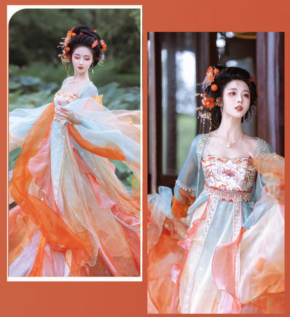 Koi Spirit Hanfu Costume — Qi Chest Skirt & National Style Summer Dress
