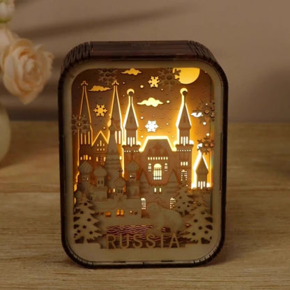 3D London City Wood Carving Lamp Night Light Mid-Autumn Gift