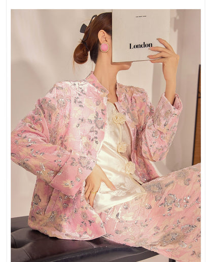 2026 Spring New Chinese Beaded Rayon Elegant Youthful Jacket