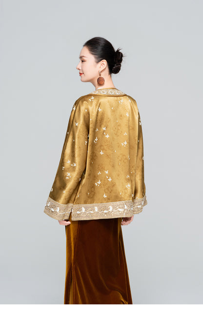 High-End Butterfly Embroidered Outerwear for Women