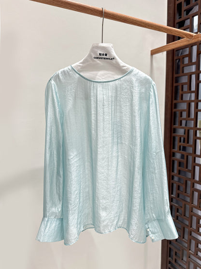 Elegant Round Neck Women's Blouse