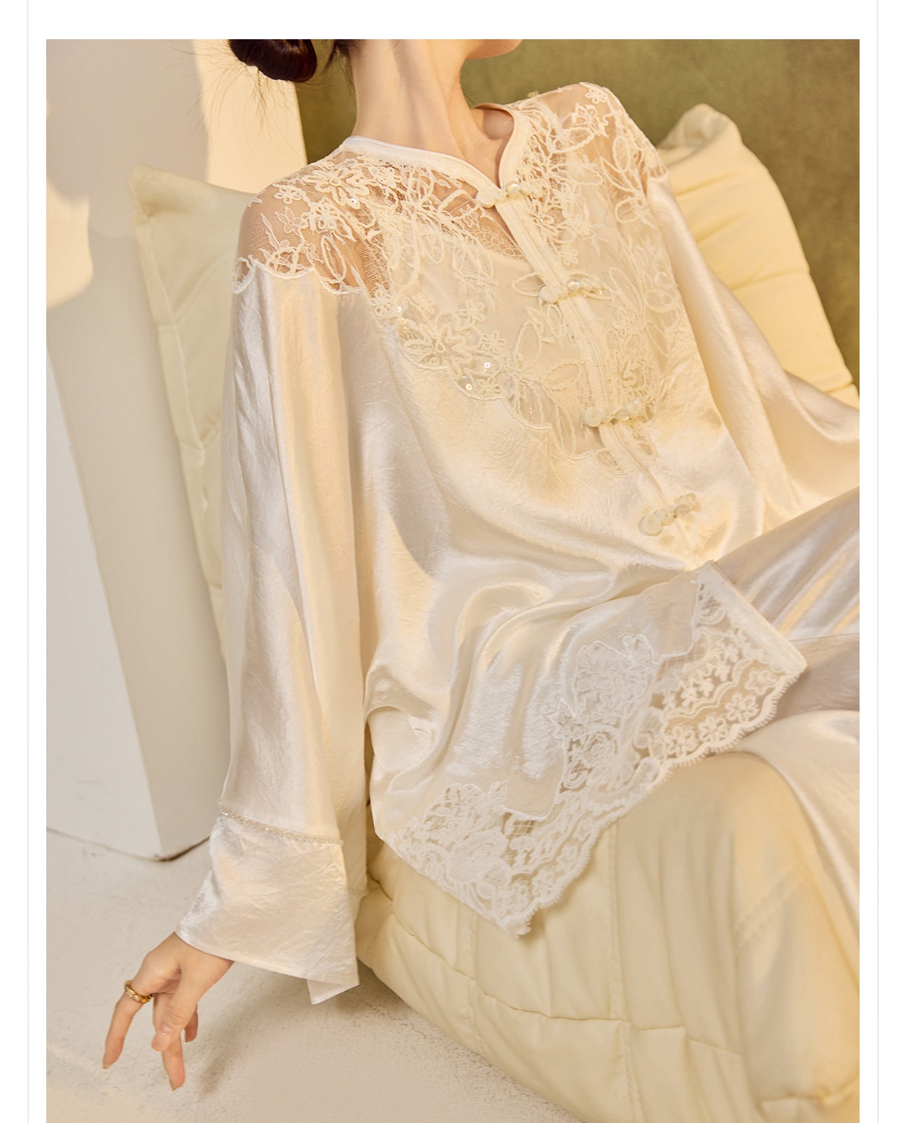 New Chinese Style Embroidered Jacket Skirt Set | Heavy Bead Lace Patchwork