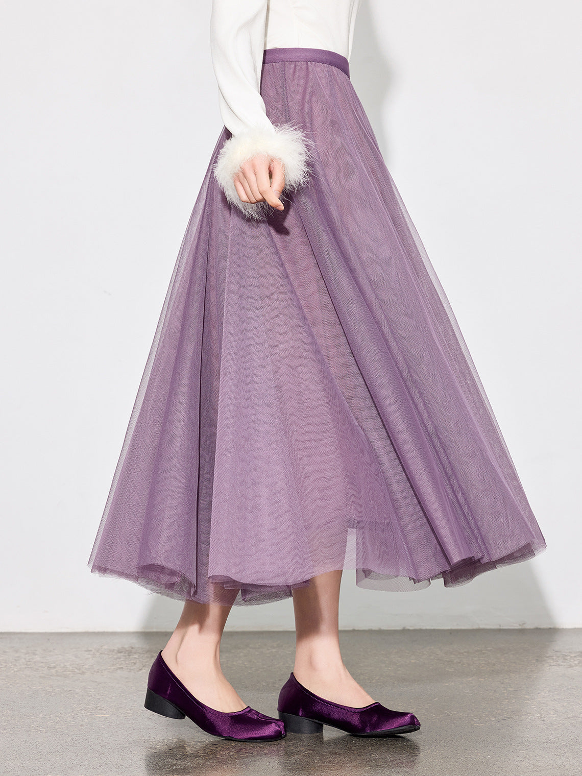 Elegant Fairy Tulle Mid-Length Pleated Skirt