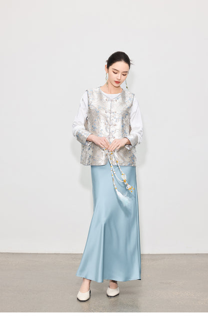 High-End Chinese Fashion Jacquard Vest Top