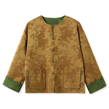 New Chinese Style Reversible Jacquard Elegant Top