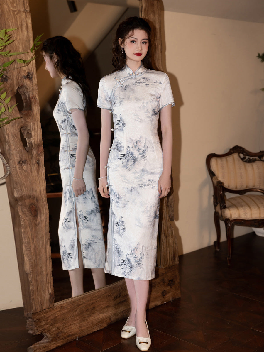 New Chinese Style Cheongsam – Spring High-End Artistic Dress
