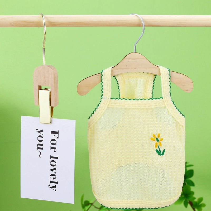 Spring Summer Pet Chinese Style Embroidered Vest for Dogs and Cats