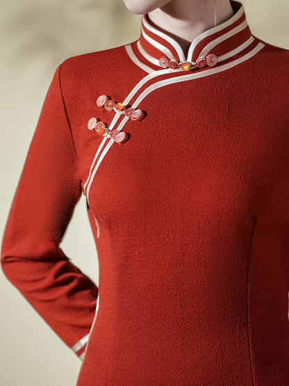 New Chinese Style Cheongsam – Slim Fit Daily Elegant Dress