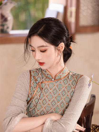Improved New Chinese Style Qipao – Daily Elegant Winter Dress