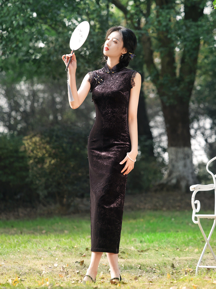 Elegant Sleeveless Cheongsam – Youth Retro High-End Dress