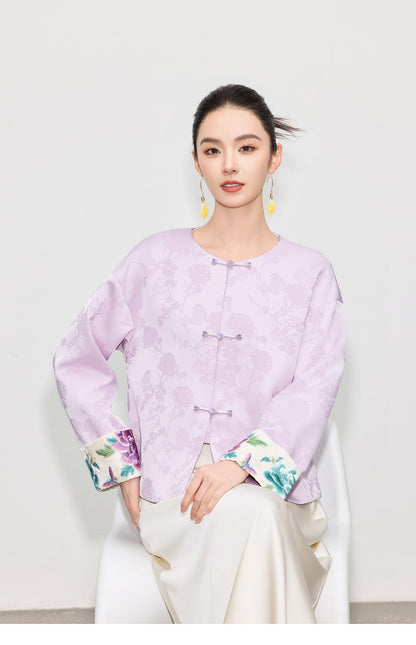 Spring Retro Embroidered Loose Slimming Jacket for Women