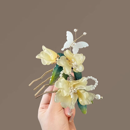 Ancient Style Flower Insert Comb | Chinese Style Hairpin Ornament