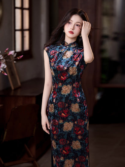 New Chinese Style Cheongsam – Retro Sleeveless Slimming Dress