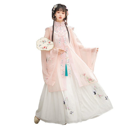 Elegant Hanfu Set — Princess Costume with Cloud Shoulders & Stand Collar