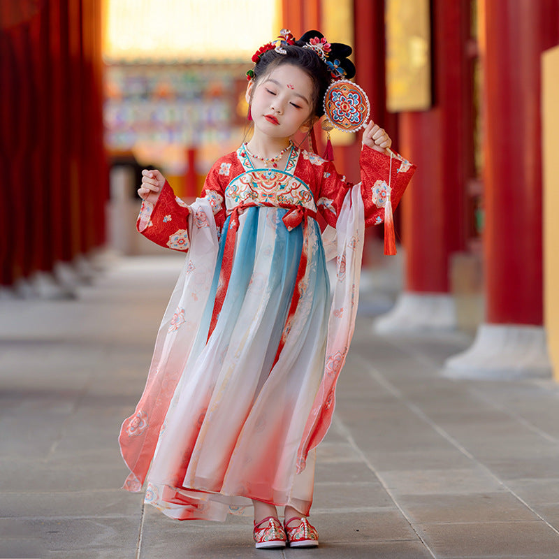 Girls’ Spring Autumn Hanfu | High-End Fairy Ru Skirt National Style Dress