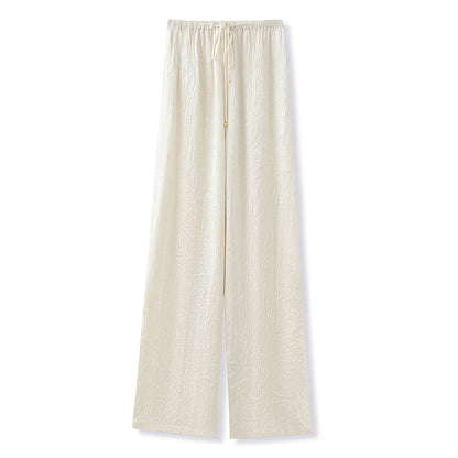 2026 New Chinese Style Elegant Acetate Wide-Leg Pants for Women