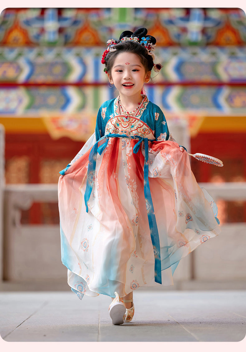 Girls’ Spring Autumn Hanfu | High-End Fairy Ru Skirt National Style Dress
