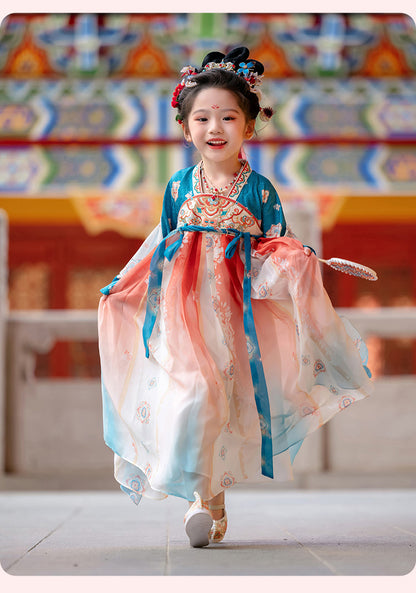 Girls’ Spring Autumn Hanfu | High-End Fairy Ru Skirt National Style Dress